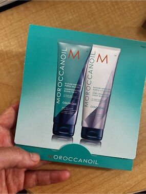 Moroccanoil BLONDE PERFECTING Purple Shampoo & Conditioner  Pack ~0.35oz/10ml ea